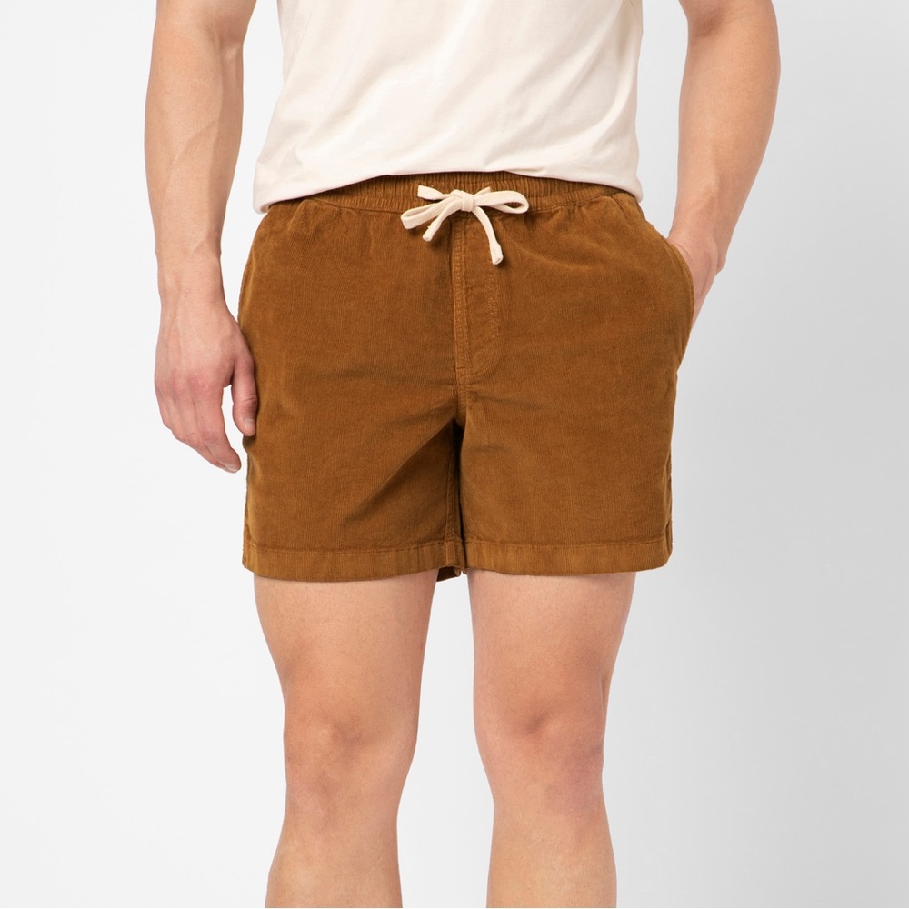 Bearbottom Corduroy Easy Short Mens Shorts Dark Clay Size Small NWT 5.5” Inseam